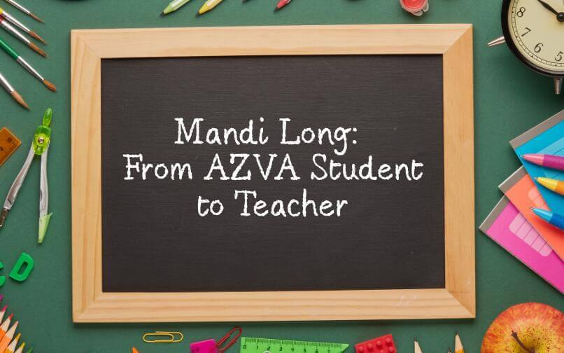 Black board that reads "mandi long: From Student to Teacher"