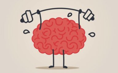Brain club image, brain lifting weights
