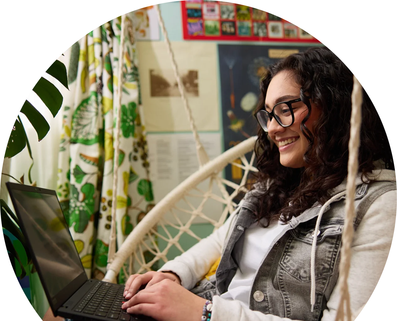 Student working with their laptop