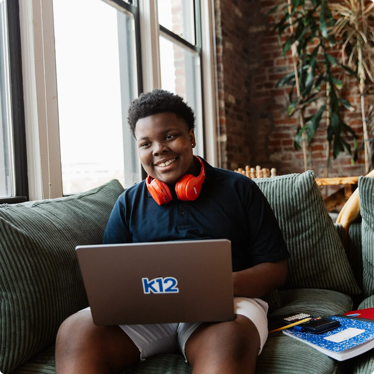 Student working with their laptop